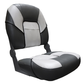 Deluxe Premier Folding Seat w/Pocket - Black/White