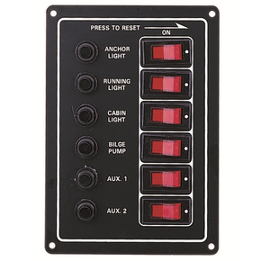 Illuminated 6 Switch Panel With Circuit Breakers