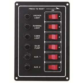 Illuminated 6 Switch Panel w/Circuit Breakers