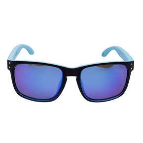 Polarised Sunglasses - Matte Black/Blue with Blue Mirror Lens