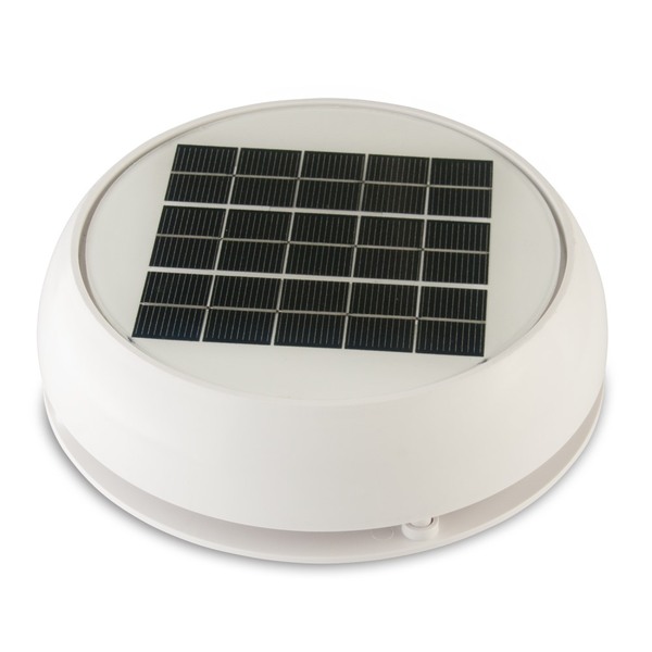 Solar Vent W/24Hr Day/Night Battery 4" White