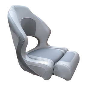 Ocean 52 Deluxe Seat Flip Up Seat - Silver w/Grey Trim