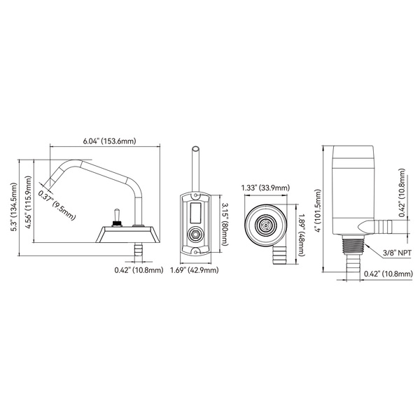 12V 400 Lph Mini Freshwater Galley Pump & Tap Set