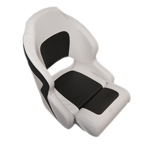 Ocean 52 Deluxe Seat Flip Up Seat - White w/Charcoal Trim