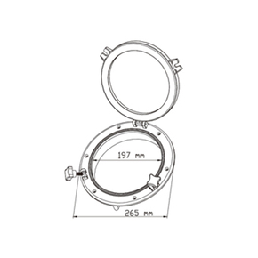 PortHole Opening Round ABS w/26cm Window - Black