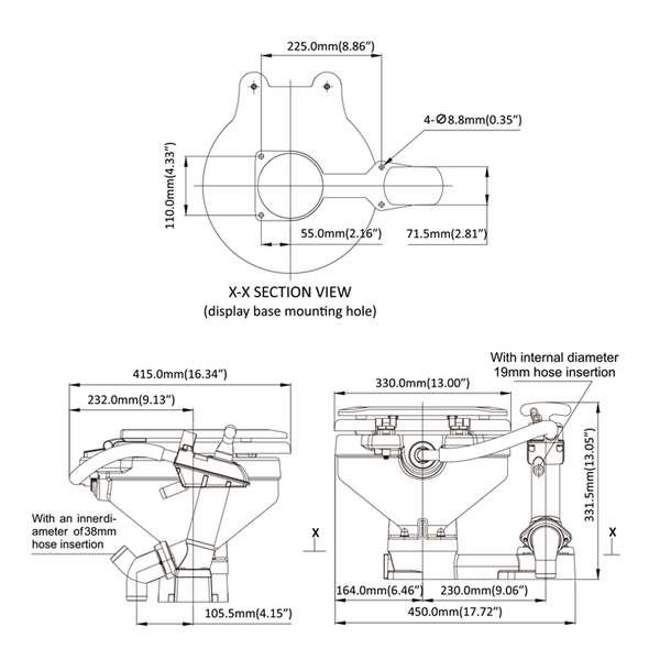 Manual Compact Bowl Toilet 