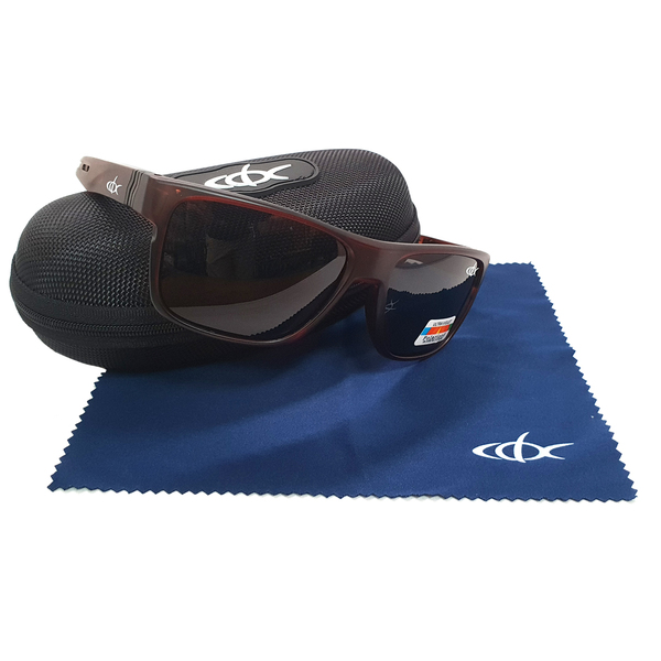Sunglasses Polarised Hipster - Brown W/Smoke Lens