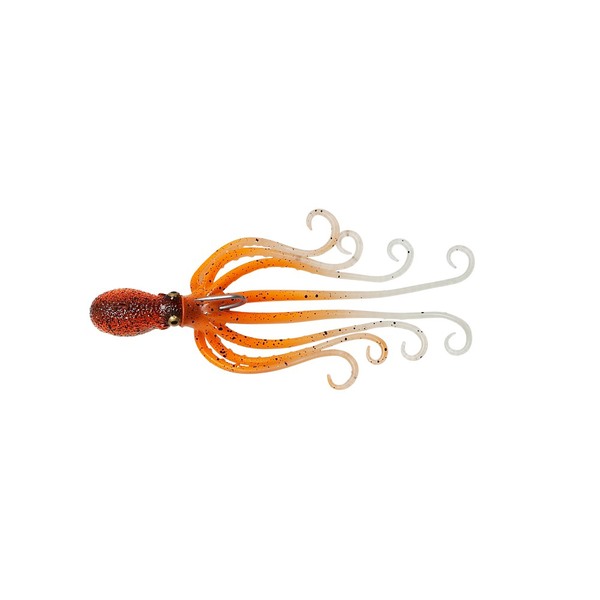3D Octopus Lure - Uv Orange Glow