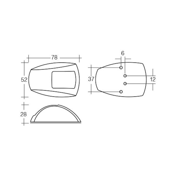 9-33 Volt Port & Starboard Led Lamp Set - Black (Coloiured Lens)