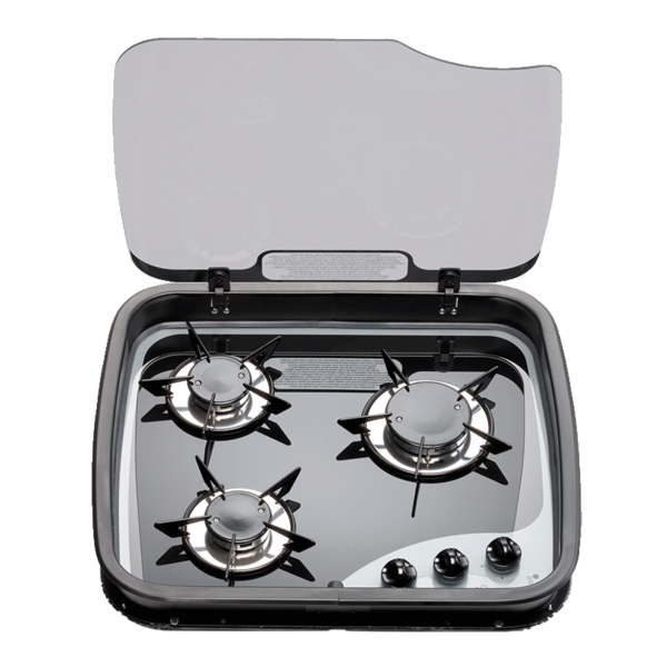 Spinflo Topline 3 Burner Gas Hob W/Glass Lid 