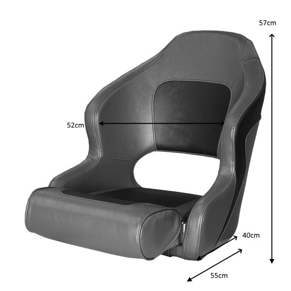 Ocean 52 Elite Seat Flip Up Seat Grey/Black 