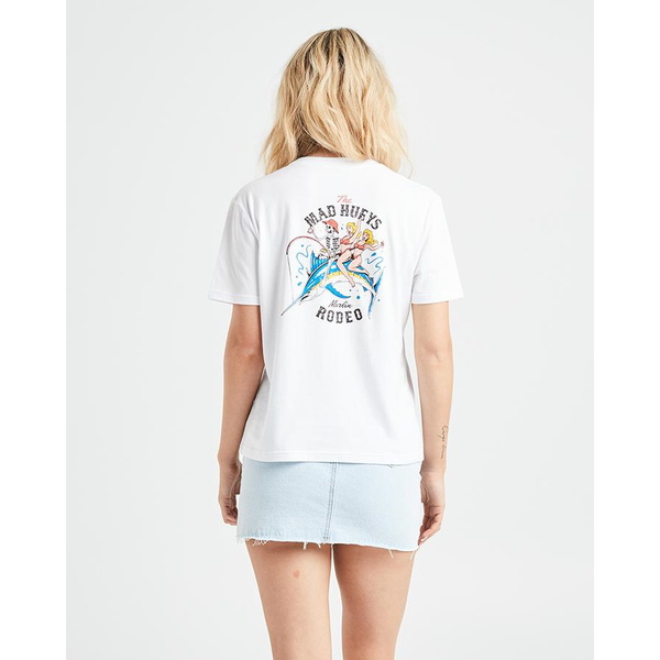 Marlin Rodeo Womans Short Sleeve T-Shirt - White