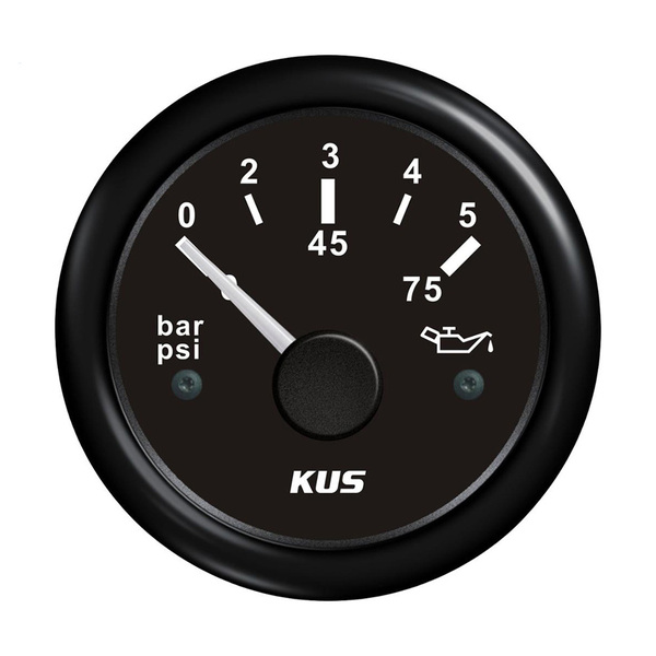 Oil Pressure Gauge 0-75Psi Black 52Mm