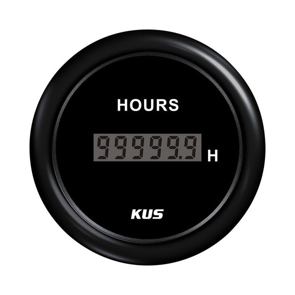 Hourmeter Digital - Black 52Mm 12/24V