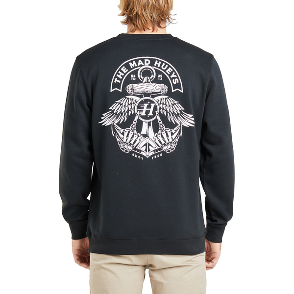 Double Fkd Anchor Crew Fleece - Black