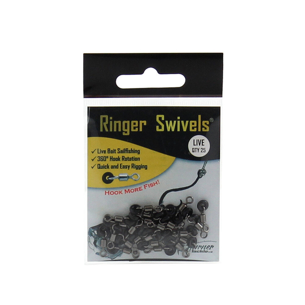 Bait Rigging O-Ring Live Bait Swivels  - 25-Pk (6/0-9/0) 