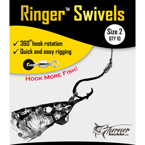 Bait Rigging O-Ring Swivels - Size 2 -Qty 10 (9/0-11/0) 
