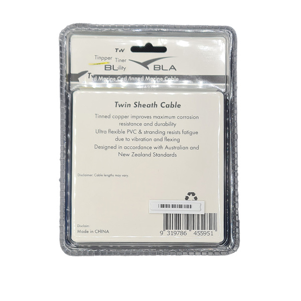 Twin Core Sheathed Tinned Cable 2Mm 5 Amp (10M-Pk)