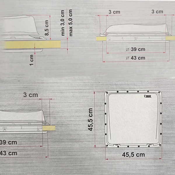 Crystal Roof Vent 40 X 40Cm
