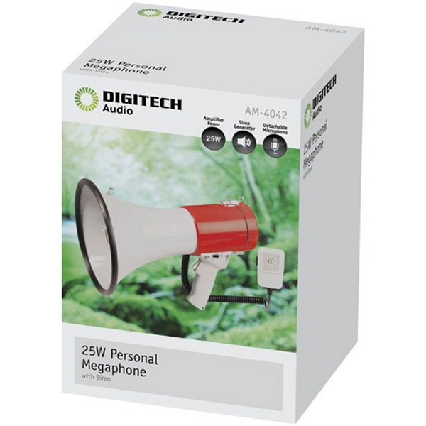 25W Personal Megaphone With Siren