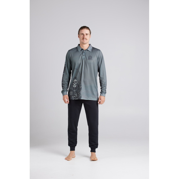 Dead In The Water Upf50+ Fishing Jersey - Dusty Green
