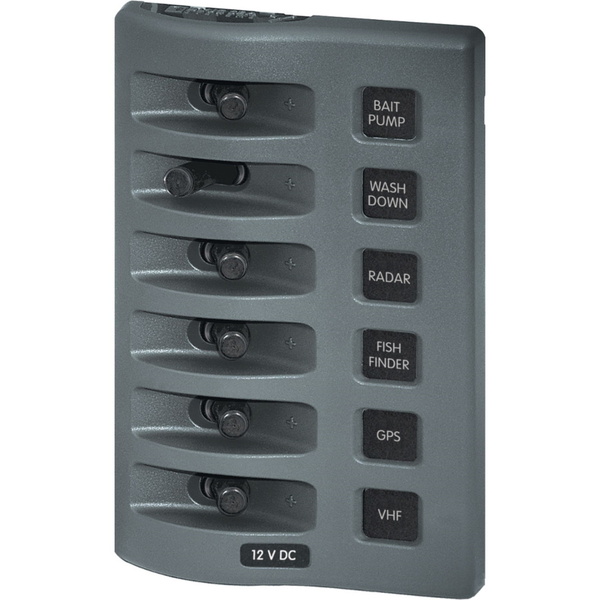 Weatherdeck 4306 12V W/Proof 6-Switch Panel (Fused) 