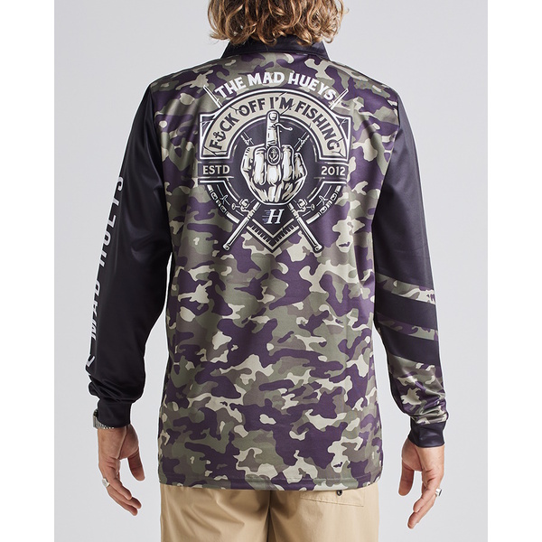 Fk Off Im Fishing Long Sleeve Upf50+ Fishing Jersey - Camo