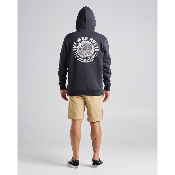 Foaming Shark Fleece Pullover Hoodie - Black