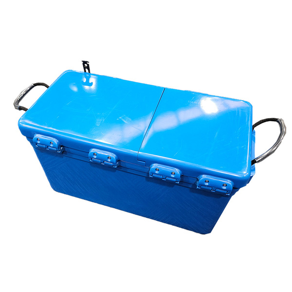 Long Ice Box Split Lids 70 Litre Blue  