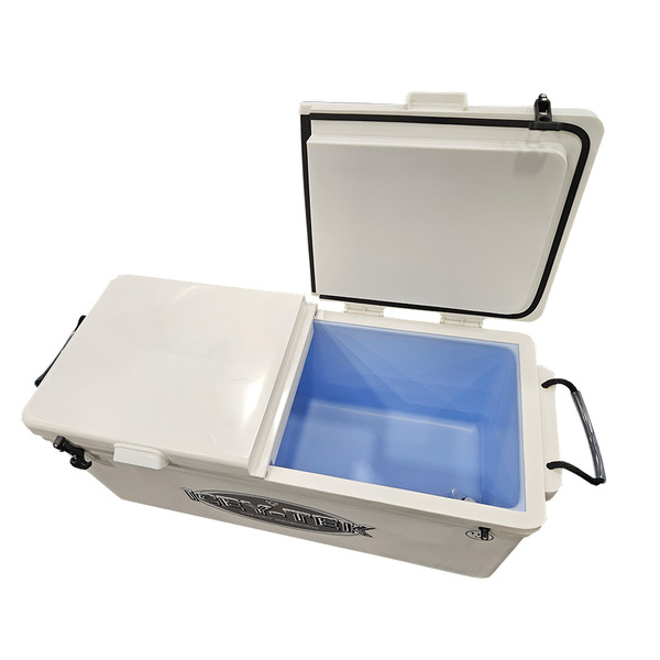 Long Ice Box Split Lids 115 Litre White 