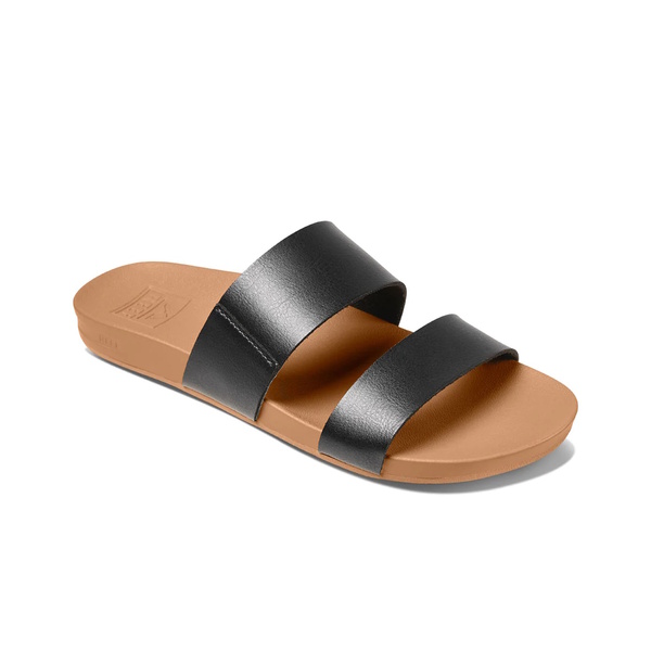 Womens Cushion Vista Slides - Black/Natural
