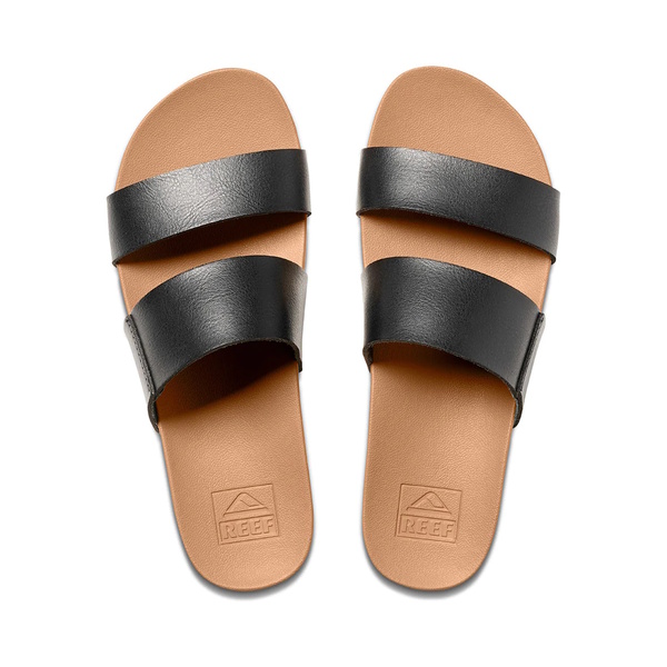 Womens Cushion Vista Slides - Black/Natural