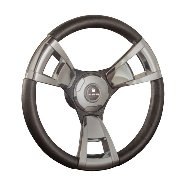 Italia Sport Brushed Black Alloy Steering Wheel 13.8" 