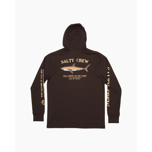 Bruce Hooded Long Sleeve Tech UPF40+ Shirt / Fishing Jersey - black