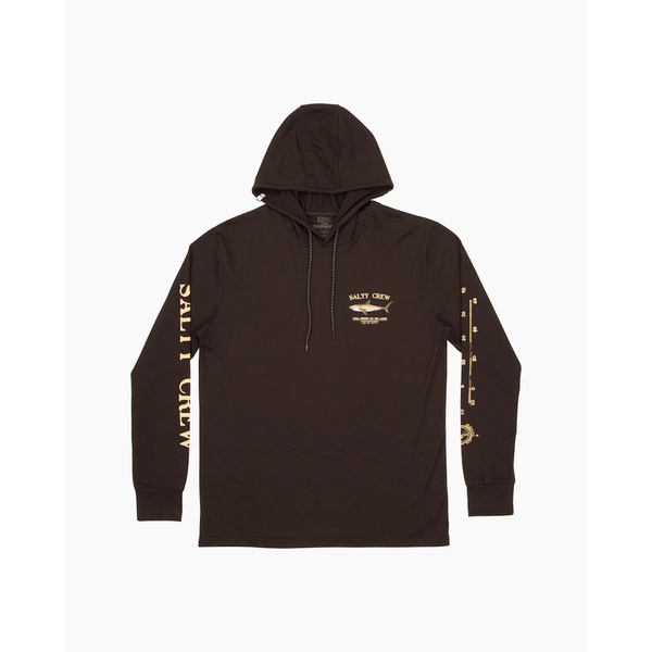 Bruce Hooded Long Sleeve Tech Upf40+ Shirt / Fishing Jersey - Black