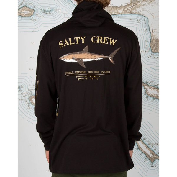Bruce Hooded Long Sleeve Tech Upf40+ Shirt / Fishing Jersey - Black
