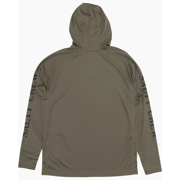 Alpha Flag Pinnacle Hooded Long Sleeve Tech Upf50+ / Fishing Jersey - Olive