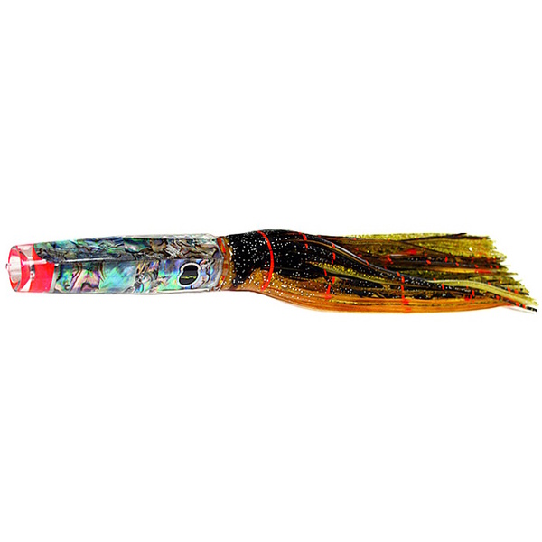 Rum Cay Candy Game Fishing Lure 10.5" Brown Orange / Gold Dot  - Rigged