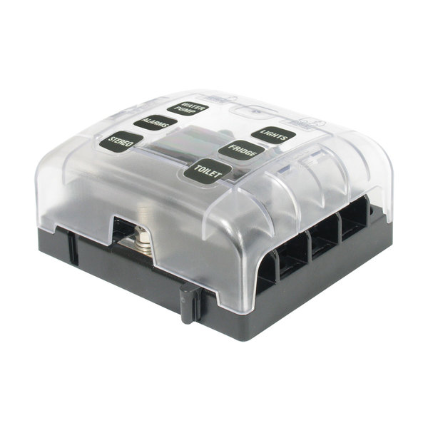Atc 6 Way Fuse Holder & Cover Quick Connect Terminals
