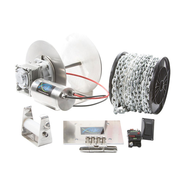 1500Ss Anchor Drum Winch W/Rope/Chain/Acc. (1 Only)