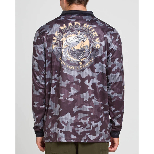 Keeping it reel Long Sleeve UPF50+ Fishing Jersey - Black
