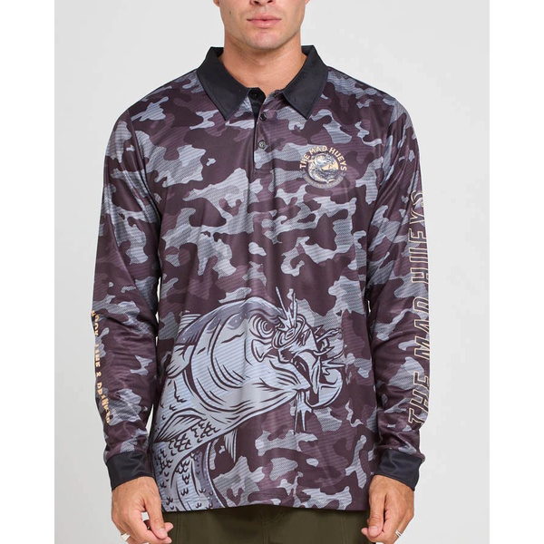 Keeping It Reel Long Sleeve Upf50+ Fishing Jersey - Black