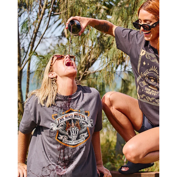 Full Throttle Womens Oversized Short Sleeve T-Shirt - Charcoal