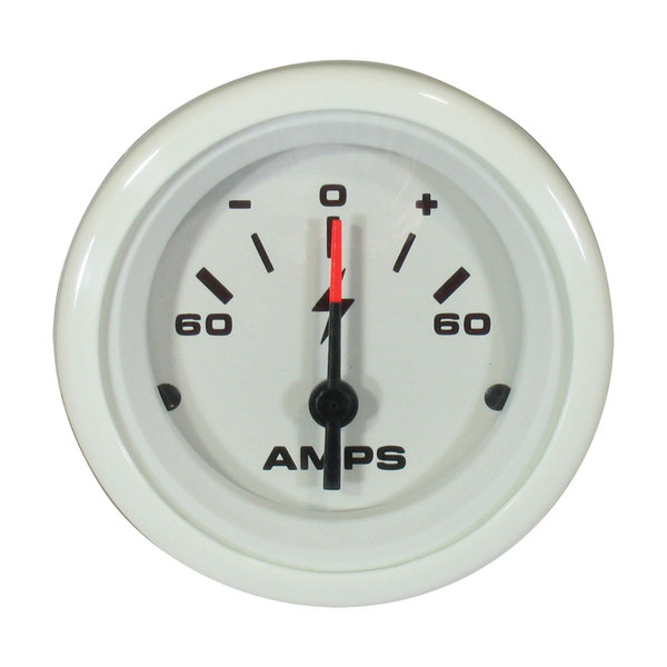 Ammeter Arctic 60-0-60 Amp White  
