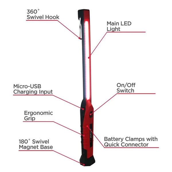 Torch Work Light Lithium Rechargeable Magnetic 500Lms