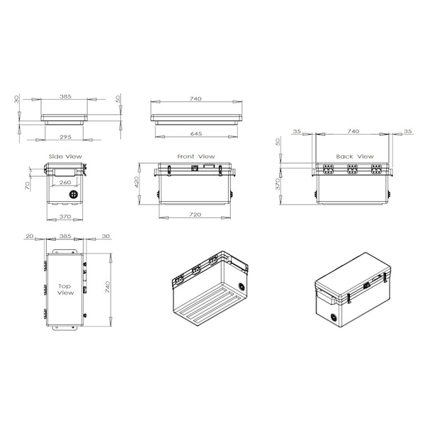 Long Ice Box - 56 Litre Grey