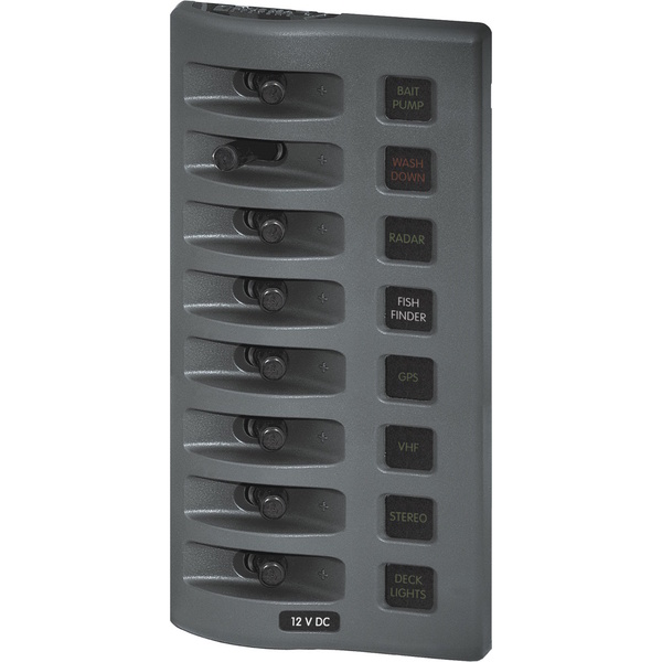 Weatherdeck 4308 12V Dc Waterproof Panel (Fused Version) - Grey 8 Switch