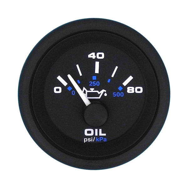 Oil Pressure Gauge Domed Fog Resistant 80 Psi Black 50Mm