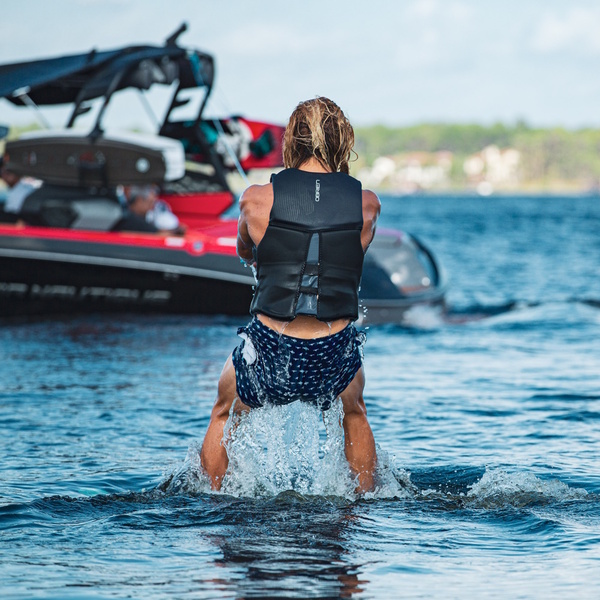 Neoprene V-Back Flex Bouyancy Vest -  Black/Orange