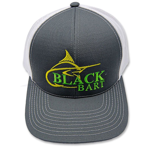 Black Bart Marlin Dark Grey Yellow Green Cap Osfa